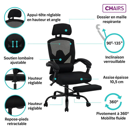 Chaise de bureau ergonomique C3 AliExpress
