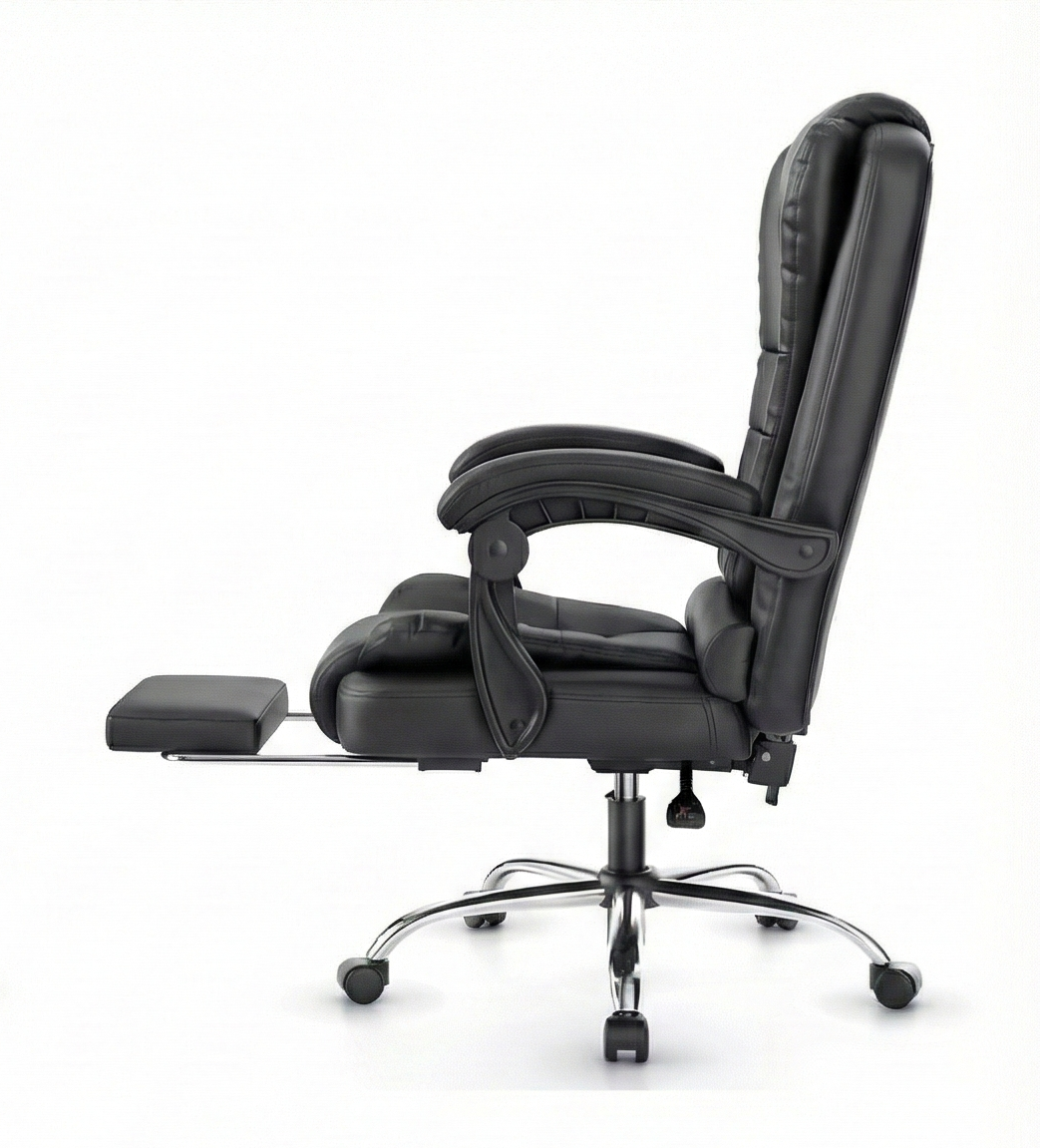 Fauteuil de bureau ergonomique en cuir PU avec repose pied